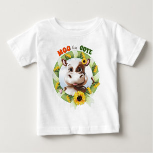 Cow Sunflower Girl Baby T-Shirt