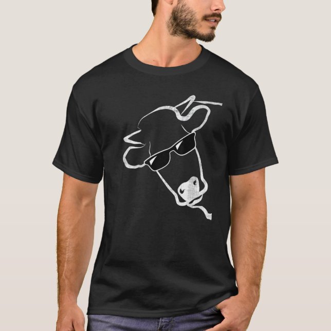 Cow Sunglasses Idea T-Shirt (Front)