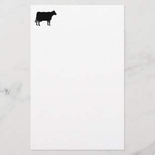 Cow Symbol - Black on White Stationery