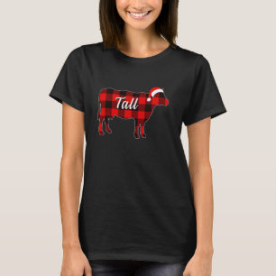 Cow Tall Pajama Red Plaid Cow Christmas Farmer Fa T-Shirt