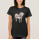 Cow Tangled Up In Christmas Lights Santa T-Shirt<br><div class="desc">Cow Tangled Up In Christmas Lights Santa</div>