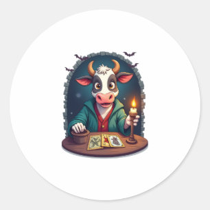 Cow Tarot of Terror Classic Round Sticker