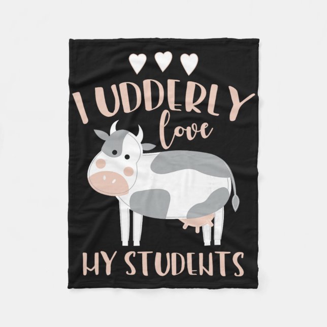 Cow Teacher Gift  Fleece Blanket (Front)