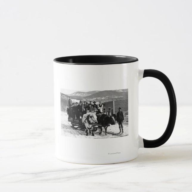 Cow Team Pulling Men in a Wagon Mug (Right)