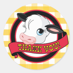 Cow - Thank You Sticker