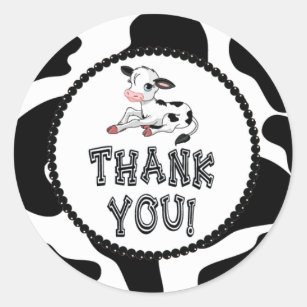 Cow Thank You Stickers