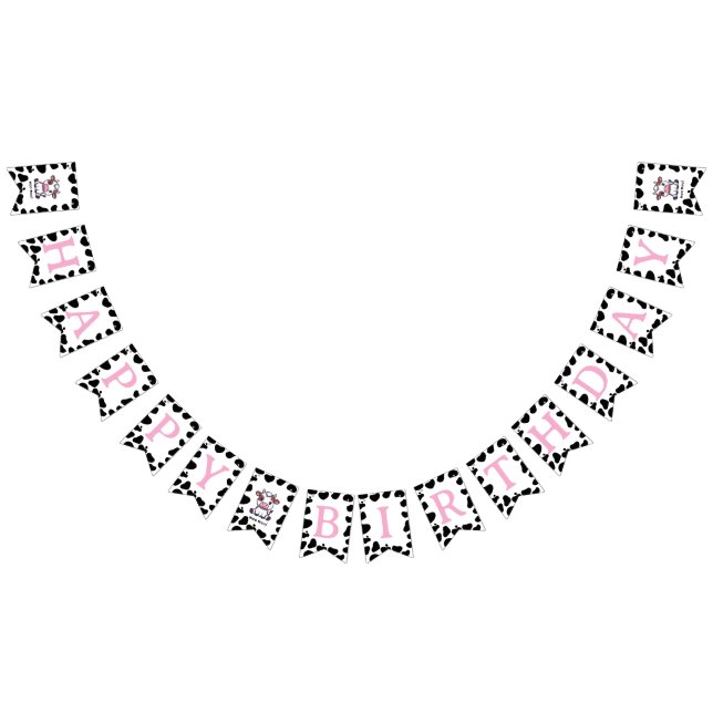 Cow Theme First Birthday Bunting (All)