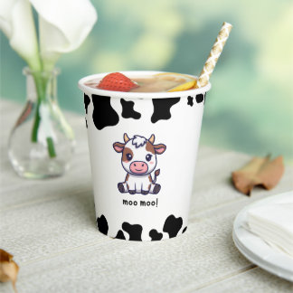Cow Theme First Birthday Paper Cups