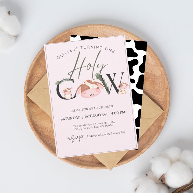  cow theme girl birthday  invitation (Creator Uploaded)