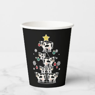 Cow Ugly Christmas Tree design Ornament Decor Paper Cups