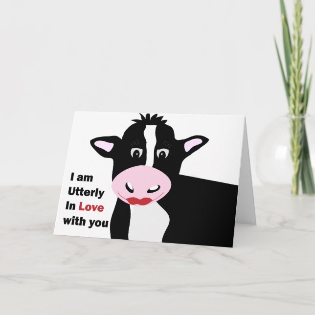 Cow Utter  Love Valentine's Greeting Holiday Card (Front)