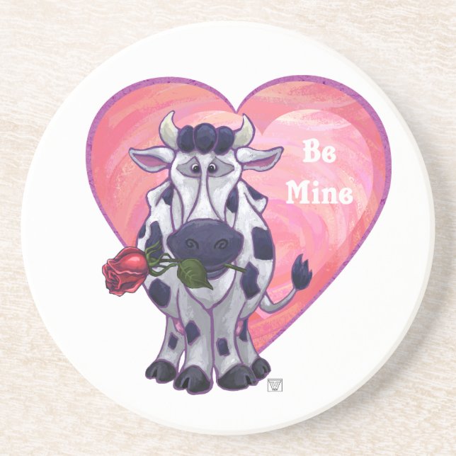 Cow Valentine's Day Coaster (Front)