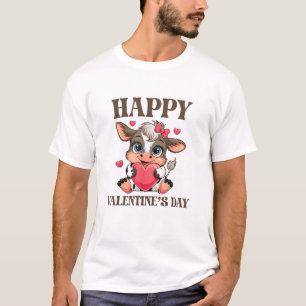 Cow Valentine's Day Heart Gifts tee funny Cow Cute