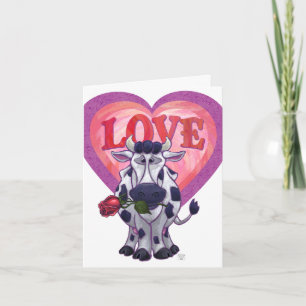 Cow Valentine's Day Holiday Card