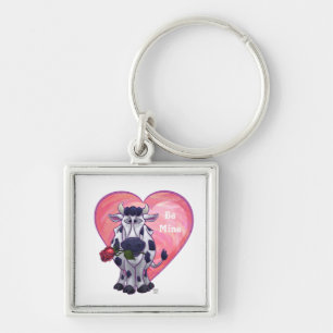 Cow Valentine's Day Key Ring