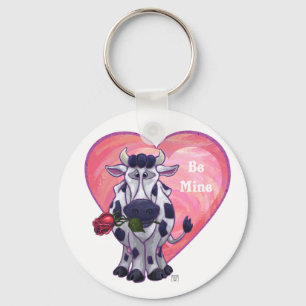 Cow Valentine's Day Key Ring