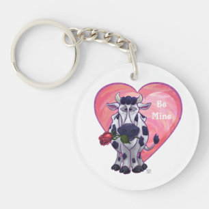 Cow Valentine's Day Key Ring