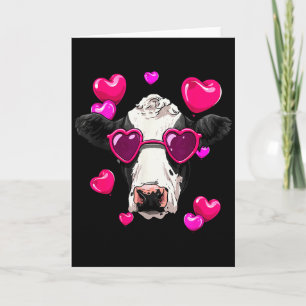 Cow Valentines Day Shirt Cow Head Heart Cow Lover  Card