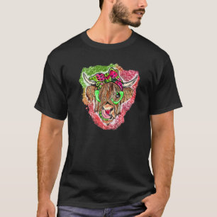 Cow Watermelon Summer Vibes Mooey Farmer Heifer T-Shirt
