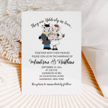 Cow Wedding Couple Fun Cartoon Bull/Cow Couple 