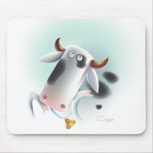cow with bell mouse pad