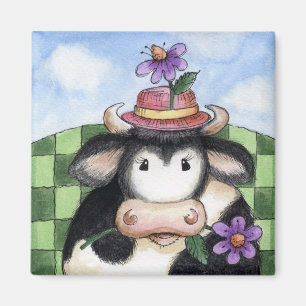 Cow with Hat Magnet