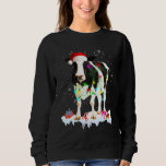 Cow With Santa Hat Farm Christmas Lights Xmas Holi Sweatshirt<br><div class="desc">Cow With Santa Hat Farm Christmas Lights Xmas Holiday</div>