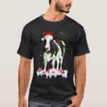 Cow With Santa Hat Farm Christmas Lights Xmas Holi T-Shirt<br><div class="desc">Cow With Santa Hat Farm Christmas Lights Xmas Holiday</div>
