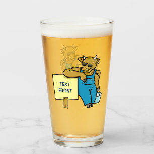 Cow with Sign Glass