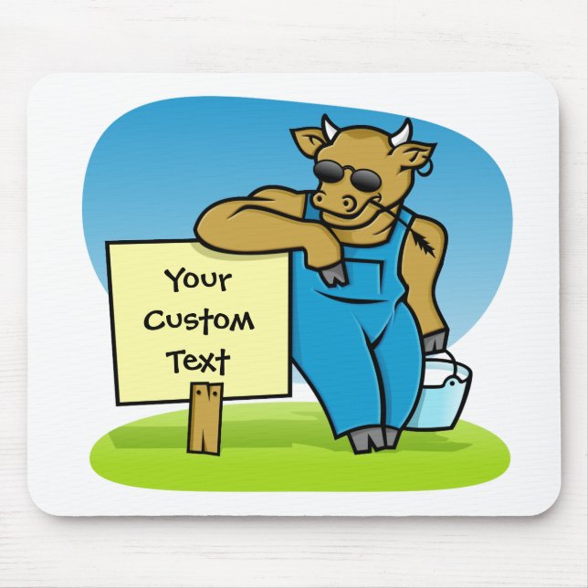 Cow with sign mouse pad (Front)