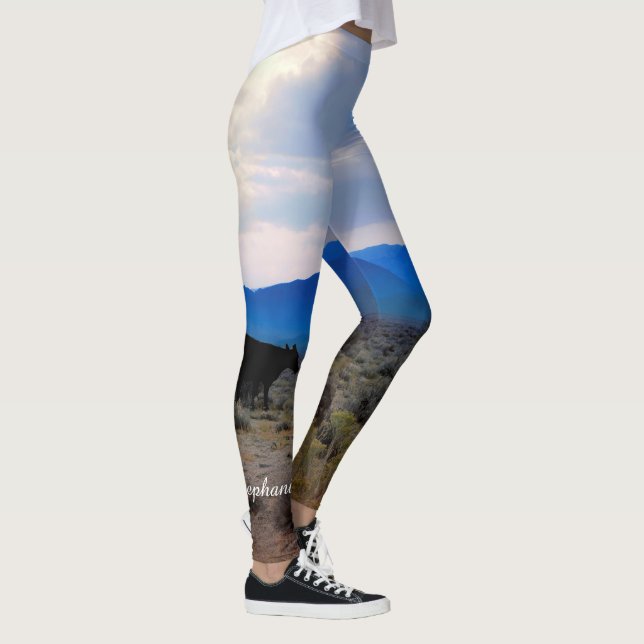 Cow with Storm Clouds with Personalised Name Leggings (Right)