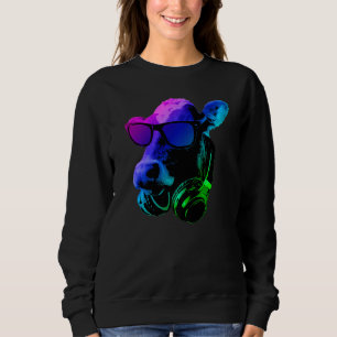 Cow With Sunglasses And Headphones Sweatshirt