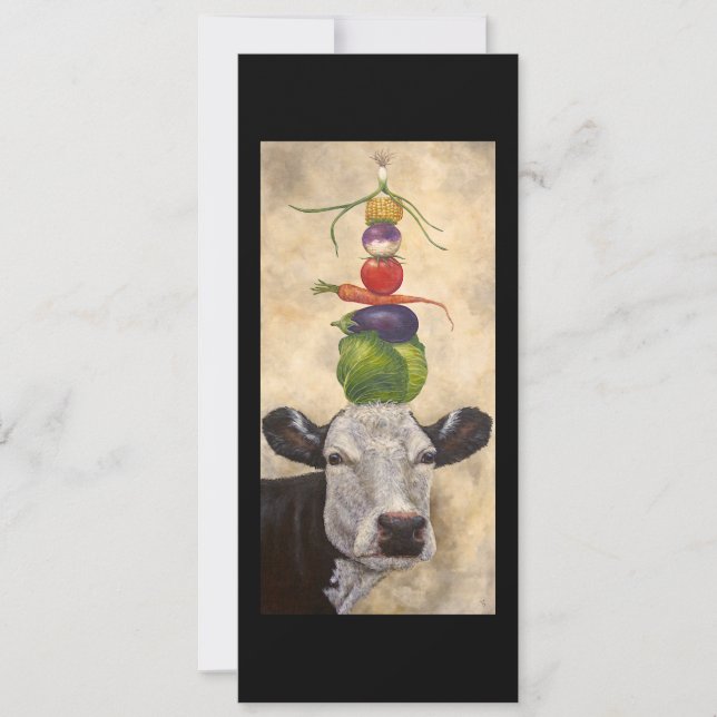 Cow with veggies flat card (Front)