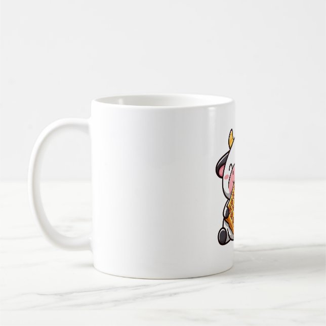 Cow with waffle coffee mug (Left)