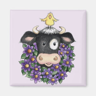 Cow with Wreath - Magnet