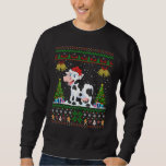 Cow Xmas Santa Hat Ugly Cow Christmas Sweatshirt<br><div class="desc">Cow Xmas Santa Hat Ugly Cow Christmas</div>