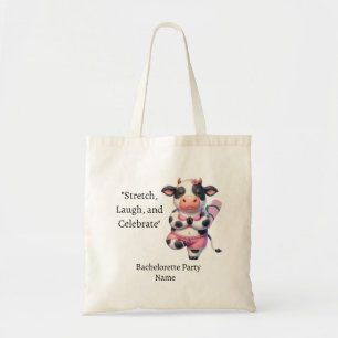 Cow Yoga Bachelorette Party Save the Date Tote Bag