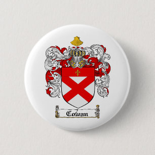 COWAN FAMILY CREST -  COWAN COAT OF ARMS 6 CM ROUND BADGE