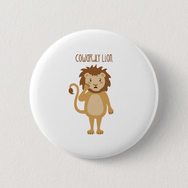 Cowardly Lion 6 Cm Round Badge (Front)