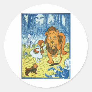 Cowardly Lion Classic Round Sticker