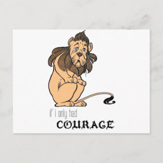 Cowardly Lion: "If I Only Had Courage" Postcard
