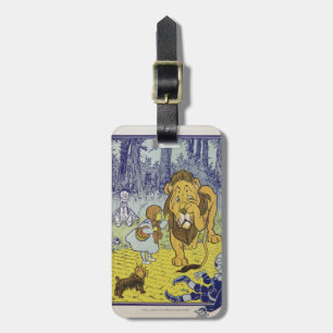 Cowardly Lion Wizard of Oz Book Page Luggage Tag