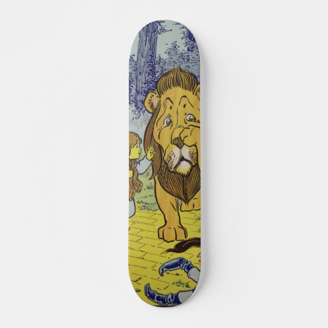 Cowardly Lion Wizard of Oz Book Page Skateboard (Front)