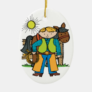 Cowboy2 Ceramic Tree Decoration