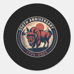 Cowboy 250 TH 4TH of July Flag 1776 2026 250th Classic Round Sticker