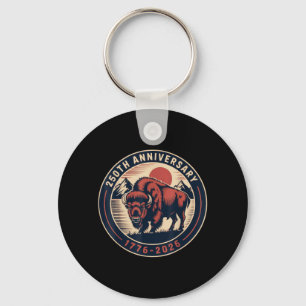 Cowboy 250 TH 4TH of July Flag 1776 2026 250th Key Ring