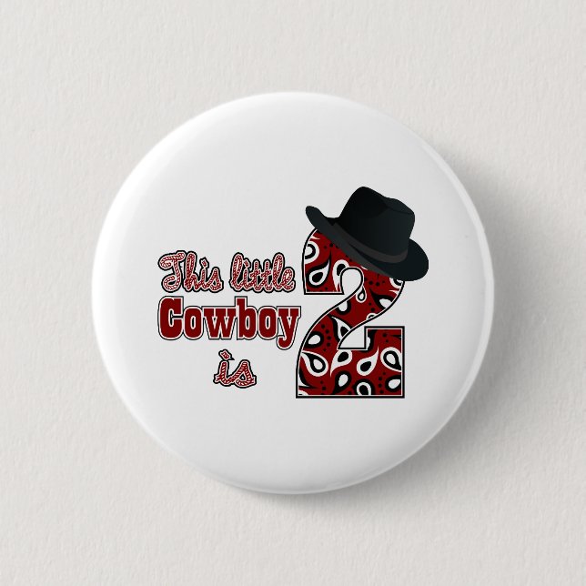 Cowboy 2nd Birthday 6 Cm Round Badge (Front)