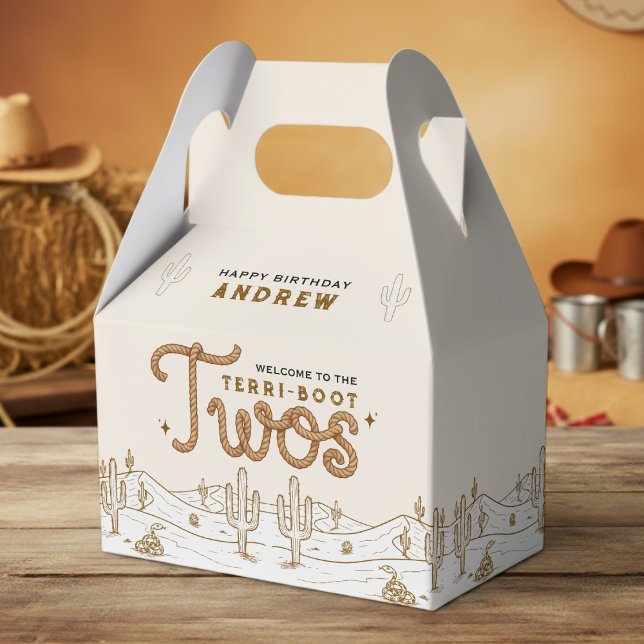 Cowboy 2nd Birthday Party Terri-Boot Twos Western Favour Box (Creator Uploaded)