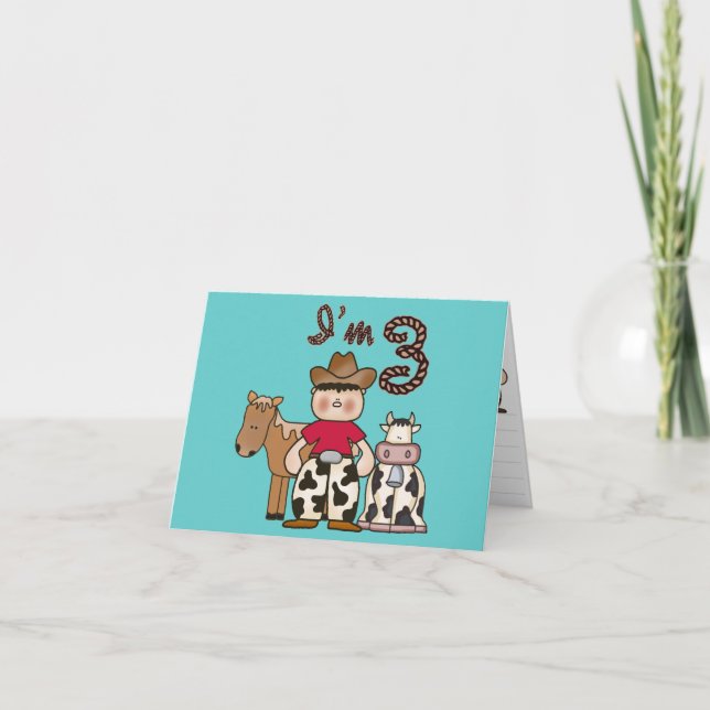 Cowboy 3rd Birthday Fill-in  Invitations (Front)