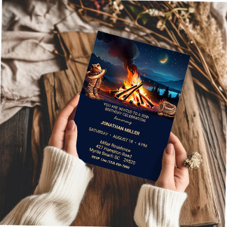 Cowboy 50th Birthday Bonfire Party     Invitation